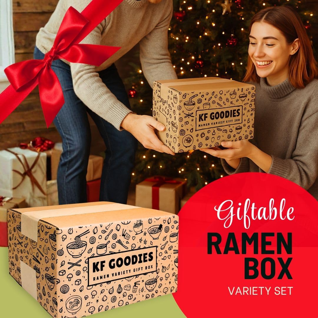 KF GOODIES Korean Ramen Variety Pack Gift Box (10 Count) – Spicy Buldak Noodle Flavors for Gifts, Care Packages, and Office Snacking