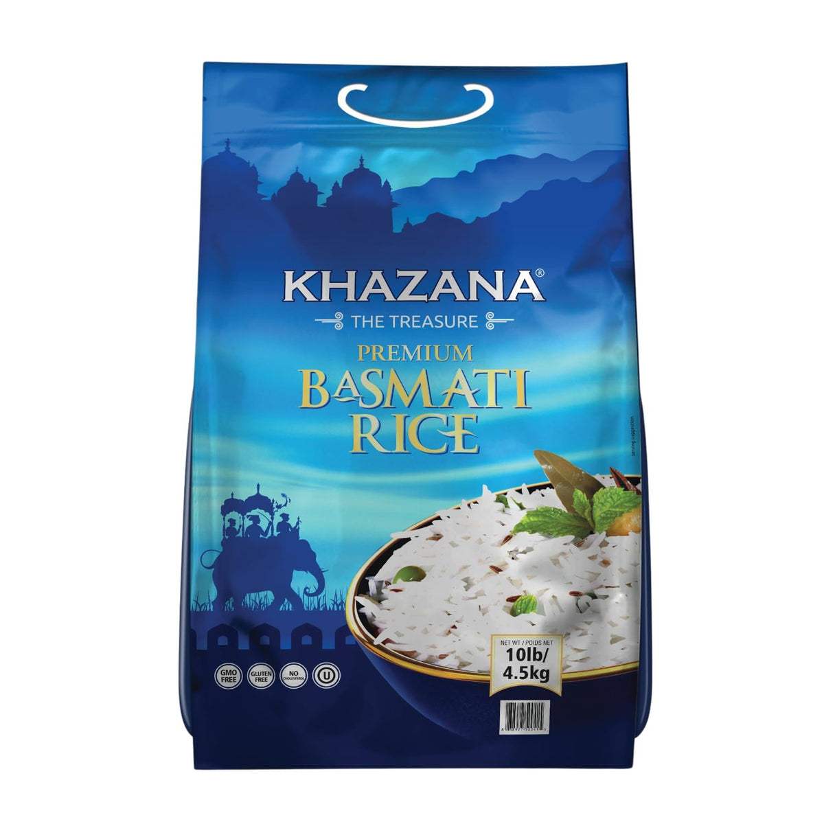 Khazana Authentic Premium Basmati Rice – 10 lb Bag | Aromatic, Gluten-Free, Non-GMO