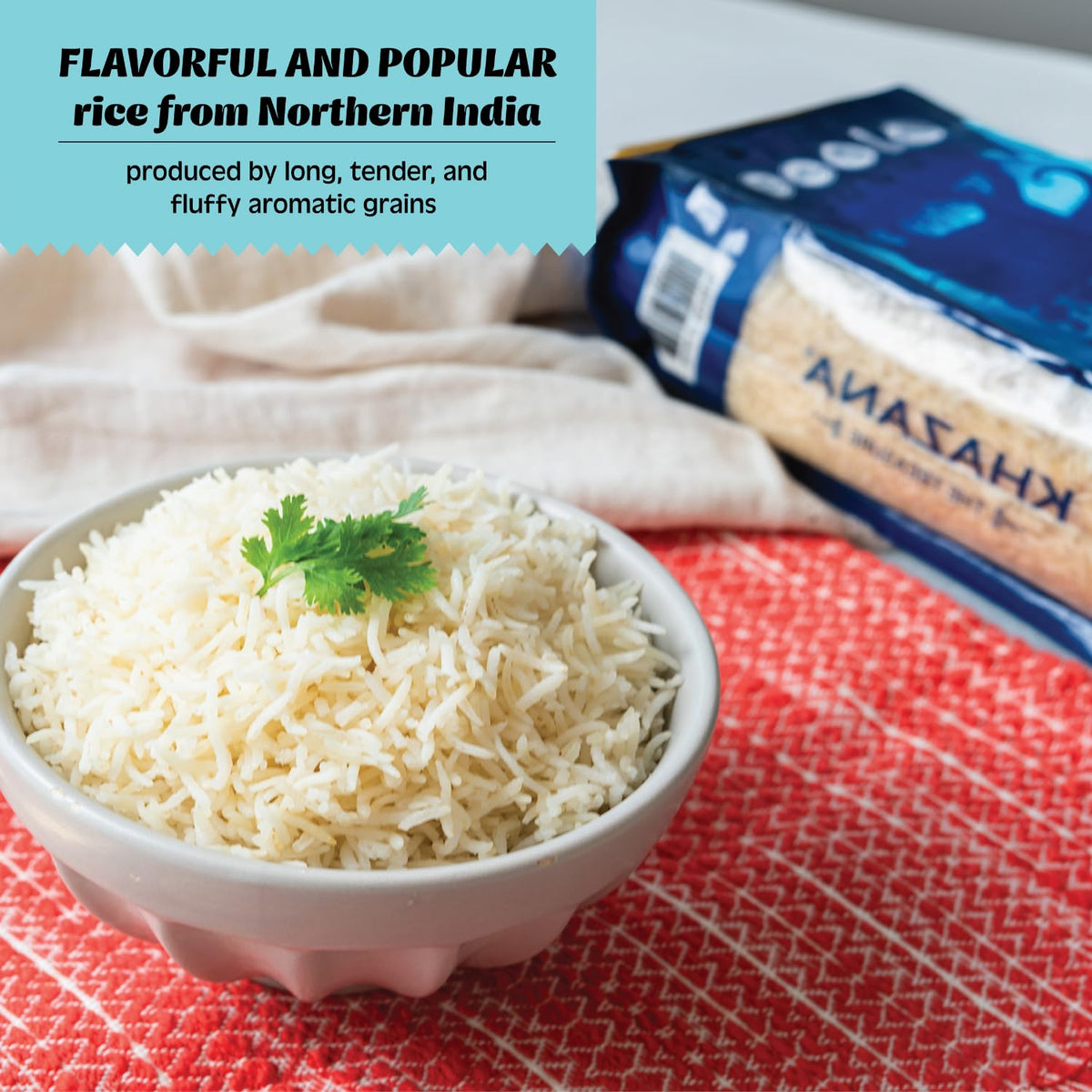 Khazana Authentic Premium Basmati Rice – 10 lb Bag | Aromatic, Gluten-Free, Non-GMO