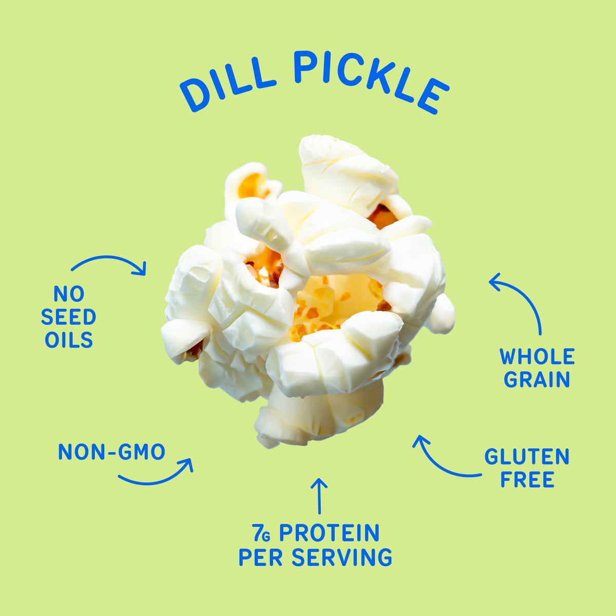 Khloud Protein Popcorn Dill Pickle – 7g Protein per Serving | Gluten-Free, Non-GMO, Kosher