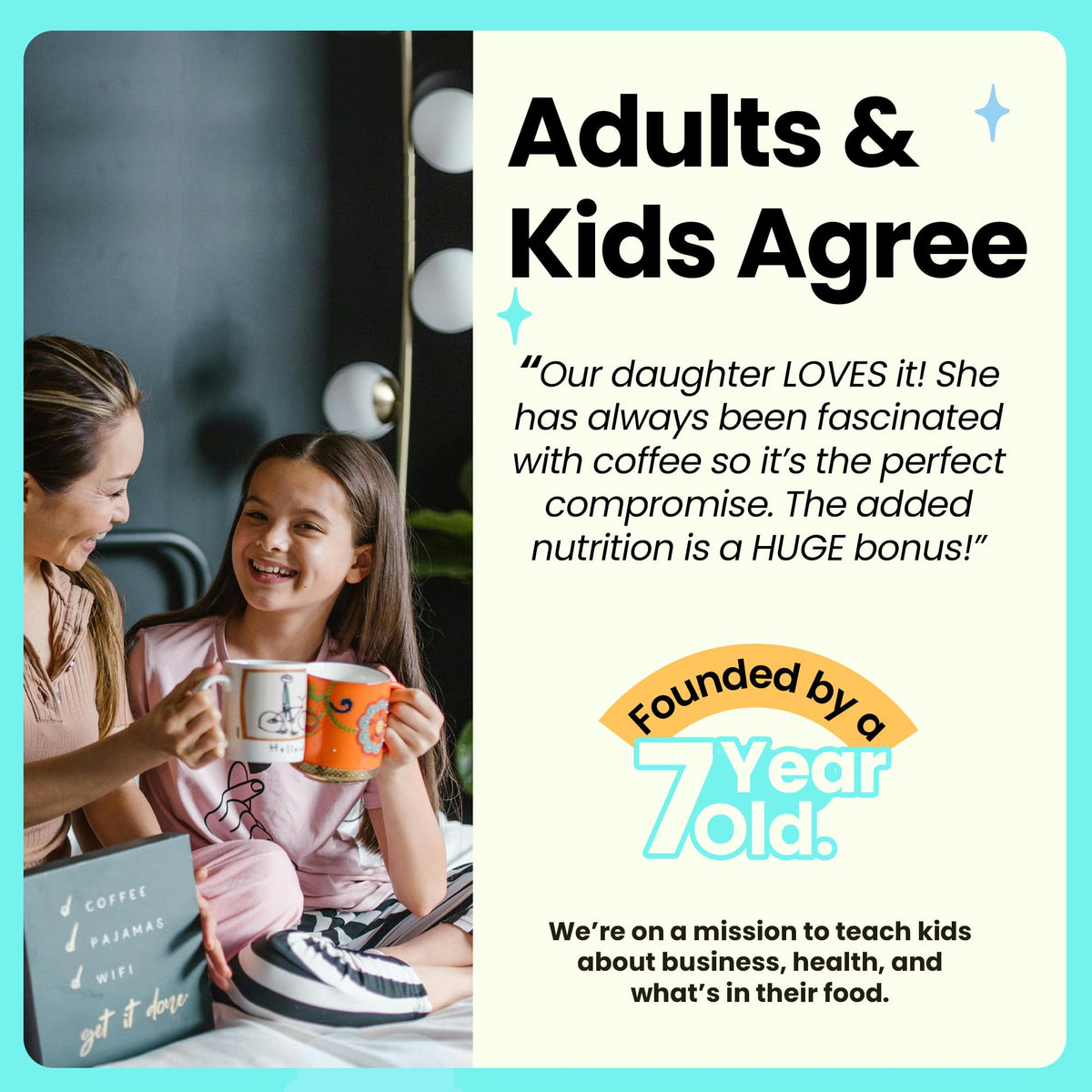 Kiid Coffee – 99.9% Caffeine-Free Organic Kids' Coffee with 12 Vitamins | 30 Servings