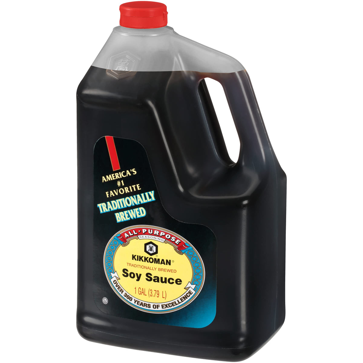 Kikkoman Traditionally Brewed Soy Sauce – All-Purpose Seasoning, 1 Gallon