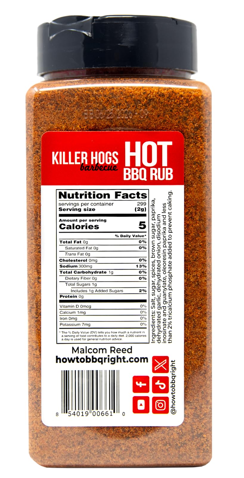 Killer Hogs HOT BBQ Rub | Championship Grill Seasoning for Beef, Chicken, Pork, Burgers | 19.8 oz