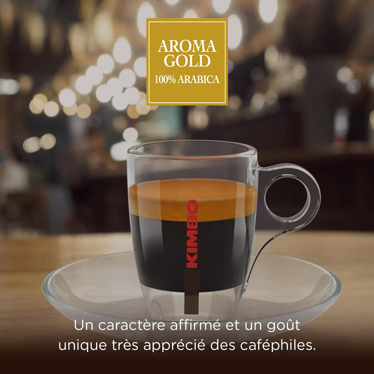 Kimbo Aroma Gold 100% Arabica Whole Bean Coffee – Medium-Dark Roast with Chocolate Notes | 17.6 oz Bag