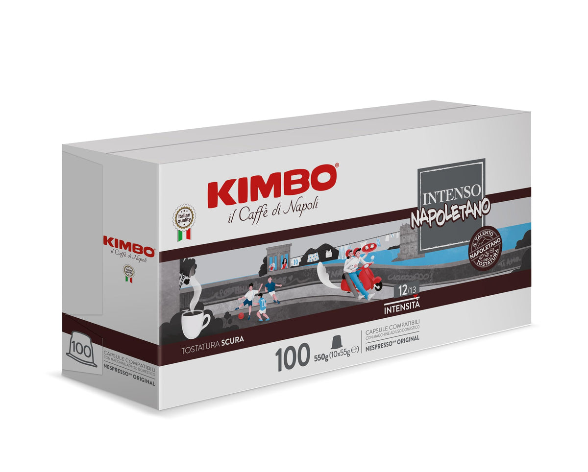 KIMBO Espresso Capsules Intenso Napoletano – 100 Regular Capsules for Nespresso Original Machines