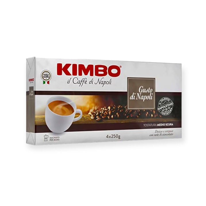 KIMBO Ground Coffee 4x250g – Gusto di Napoli, 1kg Pack