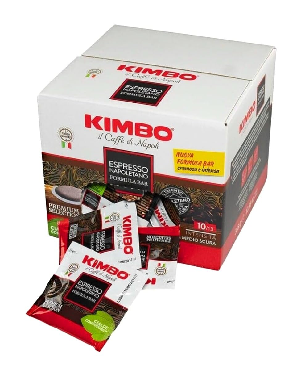Kimbo Napoli Espresso ESE Pods – Compostable Medium Roast with Almond & Cocoa (100 Count, 10/13 Intensity)