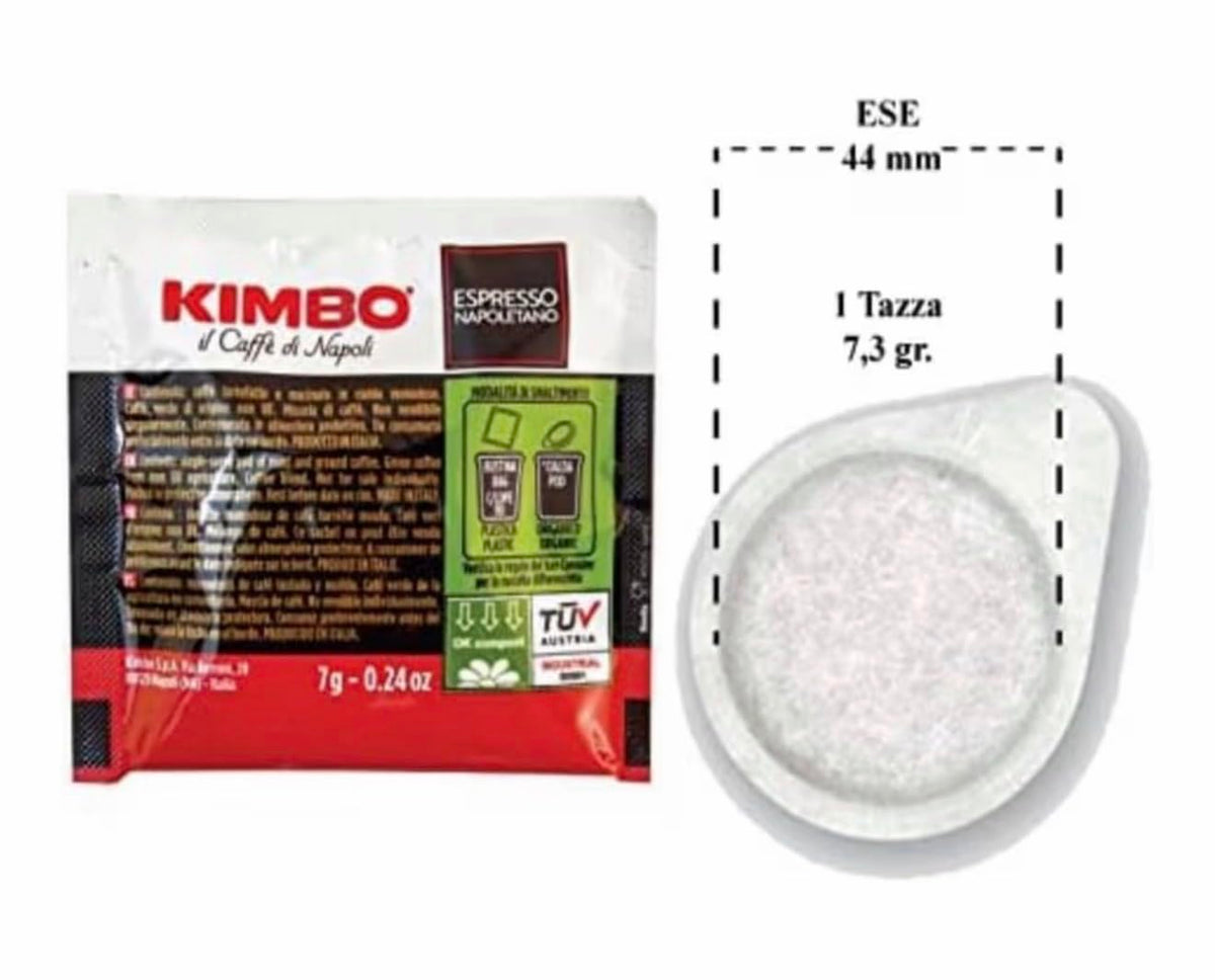 Kimbo Napoli Espresso ESE Pods – Compostable Medium Roast with Almond & Cocoa (100 Count, 10/13 Intensity)