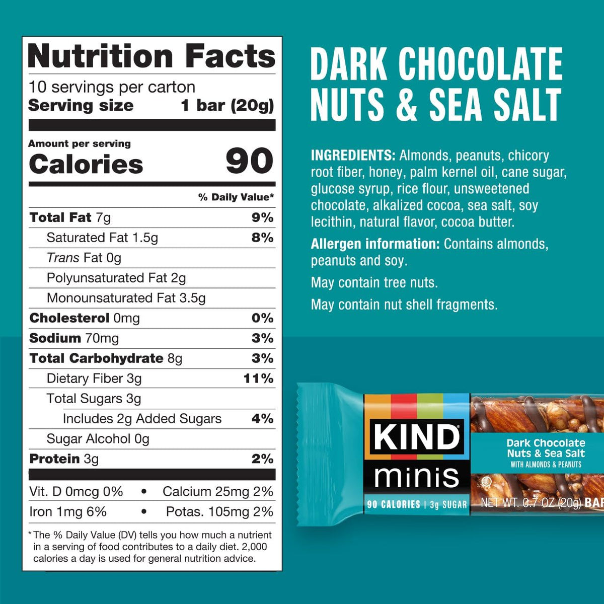 KIND Mini Snack Bars Variety Pack – Gluten Free, Low Sugar & Low Calorie (30 Count)