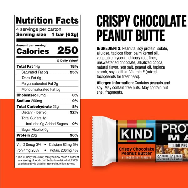 KIND Protein MAX Bars Variety Pack – 20g Protein, Gluten Free, 12 Bars