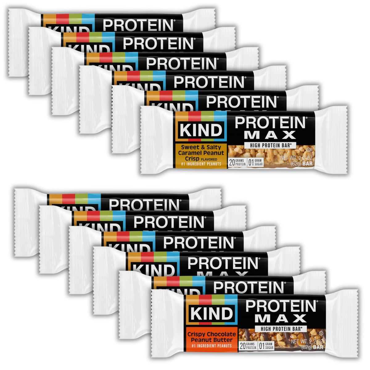 KIND Protein MAX Bars Variety Pack – 20g Protein, Gluten Free, 12 Bars