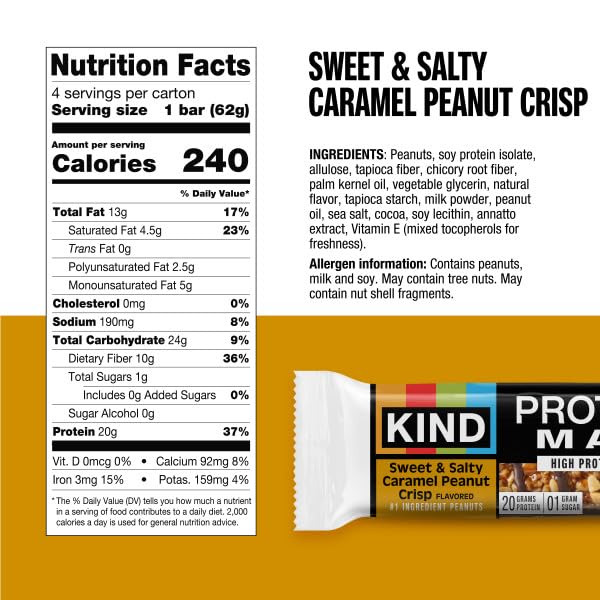 KIND Protein MAX Bars Variety Pack – 20g Protein, Gluten Free, 12 Bars