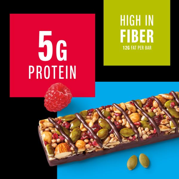 KIND Seeds Fruit & Nuts Bars – Dark Chocolate Raspberry Pumpkin Seed, Gluten Free, 5g Protein, 6g Fiber, 12 Bars