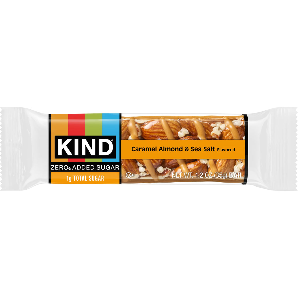 KIND ZERO Added Sugar Bars — Caramel Almond & Sea Salt, Keto, Gluten Free, 30 Count