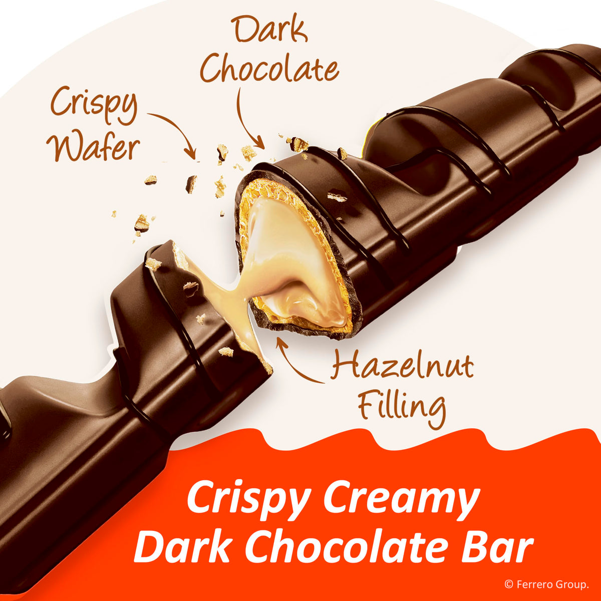 Kinder Bueno Dark Chocolate Bars with Creamy Hazelnut Filling – Bulk 30 Count (2 Bars/Pack)