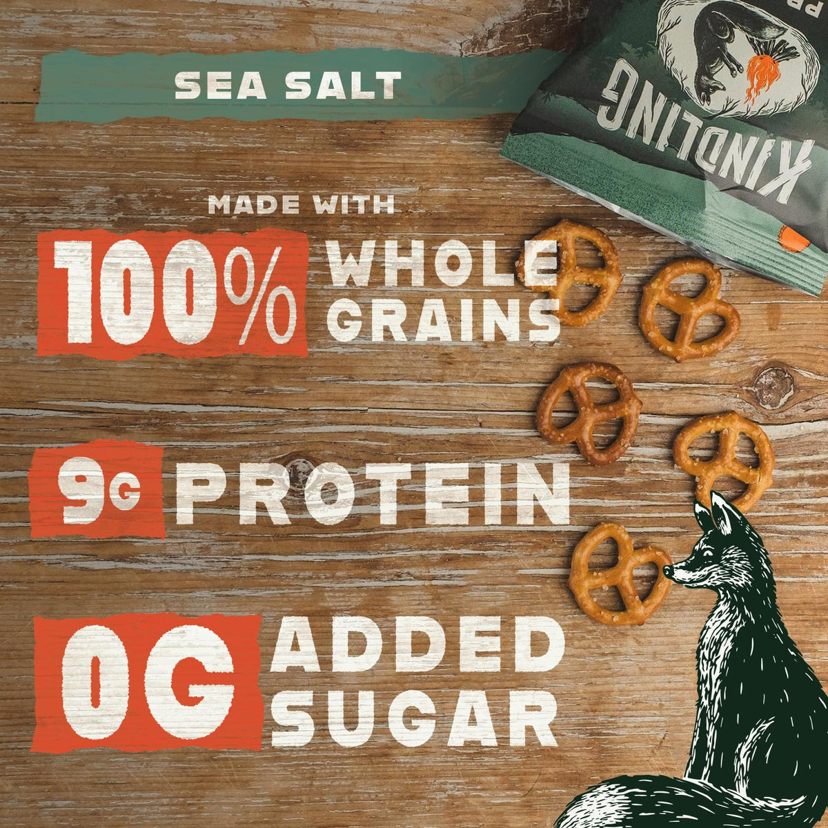 Kindling Protein Pretzels Variety Pack - Sea Salt, Dill Pickle, Honey Mustard, Garlic Parmesan | 8-9g Protein per Serving