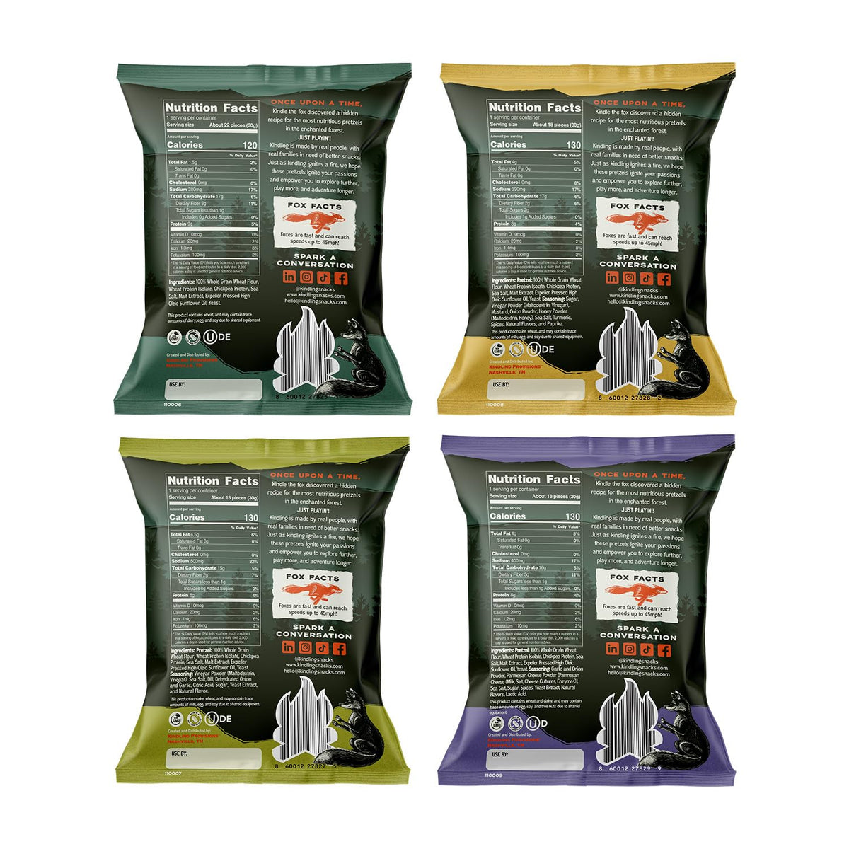 Kindling Protein Pretzels Variety Pack – 8-9g Protein, 12-Pack (Sea Salt, Dill Pickle, Honey Mustard, Garlic Parmesan)