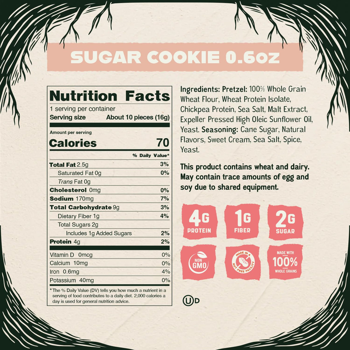 Kindling Protein Pretzels Sugar Cookie – 30 Pack, 8-9g Protein Per Serving, Kosher, Soy-Free