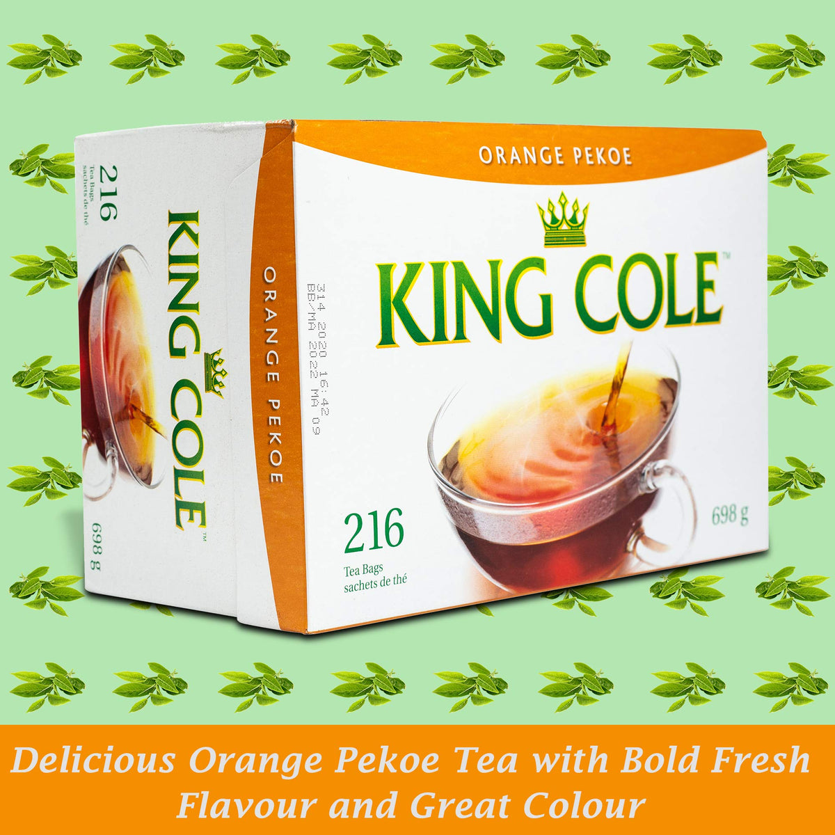 King Cole Orange Pekoe Tea Bags – 216-Count Premium Orange Pekoe Box