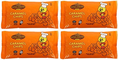 King David Vegan Caramel Chips – Non-Dairy, Lactose-Free Kosher 4-Pack (4 x 250 g)