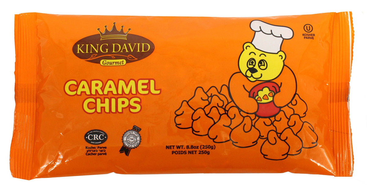 King David Vegan Caramel Chips – Non-Dairy, Lactose-Free Kosher 4-Pack (4 x 250 g)