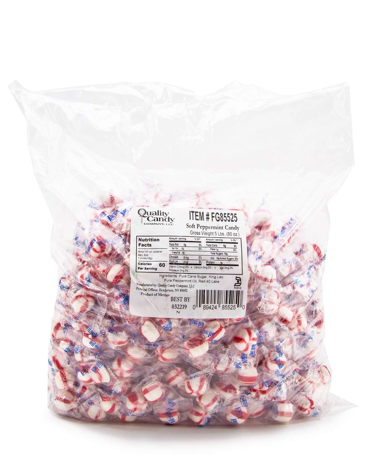 King Leo Soft Peppermint Candy 5lb – Gluten-Free, USA Made Mint Candy