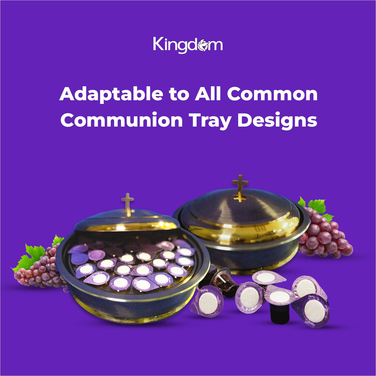 Kingdom Prefilled Communion Cups with Wafers — 100ct, Red Juice, 1-Year Shelf Life