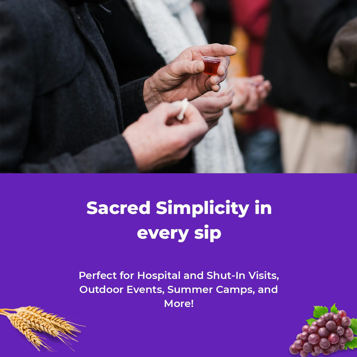 Kingdom Prefilled Communion Cups with Wafer (50ct, Red Juice) – 1-Year Shelf Life