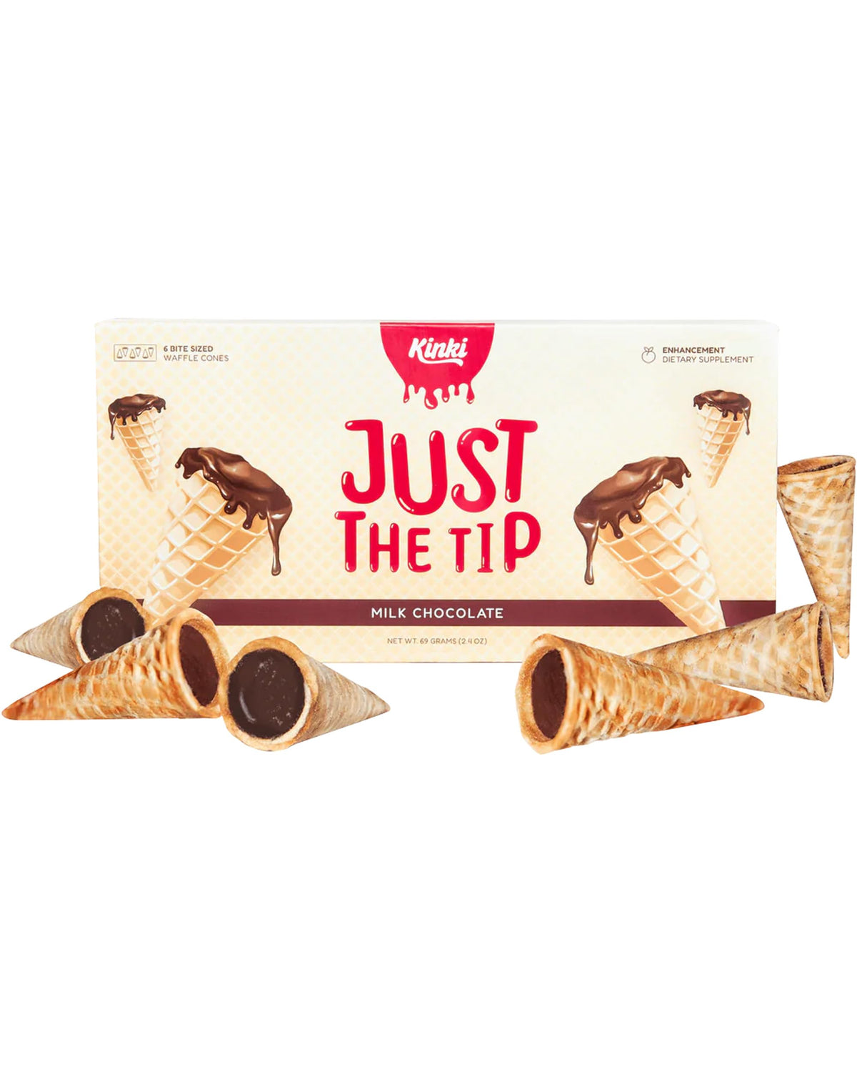 Kinki Just the Tip USA-Made Mood Chocolates for Couples – 6 Pack (3 Servings)
