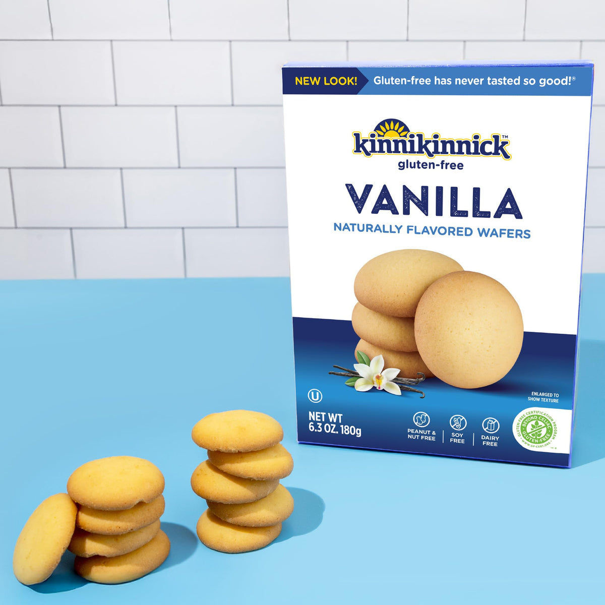 Kinnikinnick Gluten Free Vanilla Wafers — 3-Pack 6.3 oz Boxes | Dairy Free, Kosher, Allergy Friendly