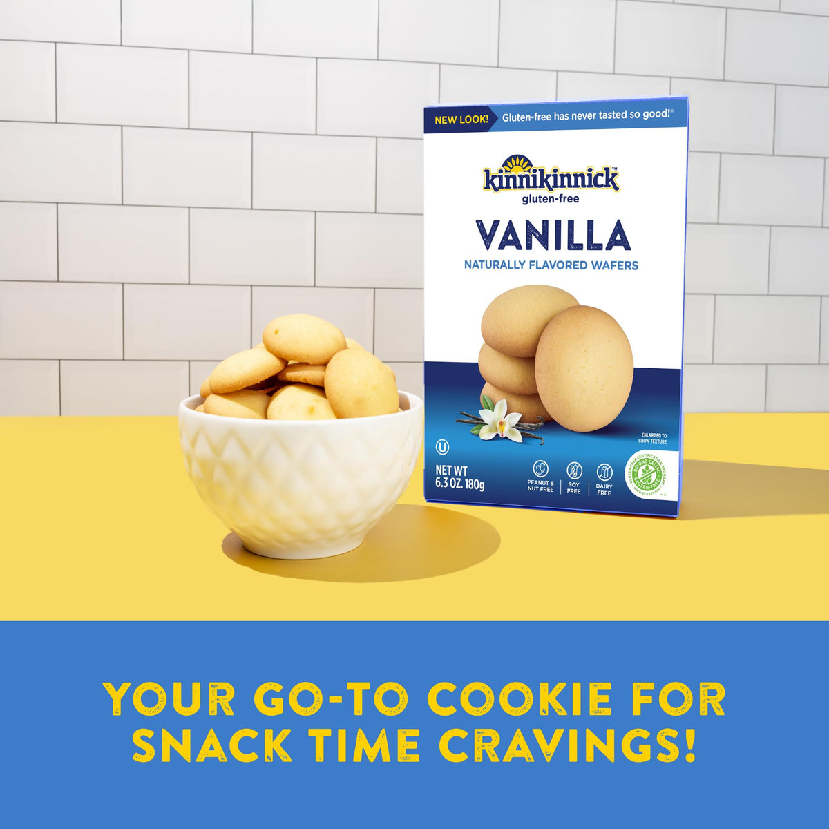 Kinnikinnick Gluten Free Vanilla Wafers — 3-Pack 6.3 oz Boxes | Dairy Free, Kosher, Allergy Friendly