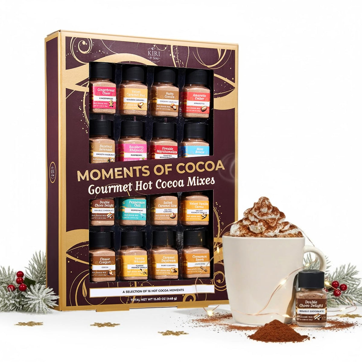 Kiri & Sons Hot Chocolate Mix Gift Set 16-Pack | Gourmet Cocoa Sampler