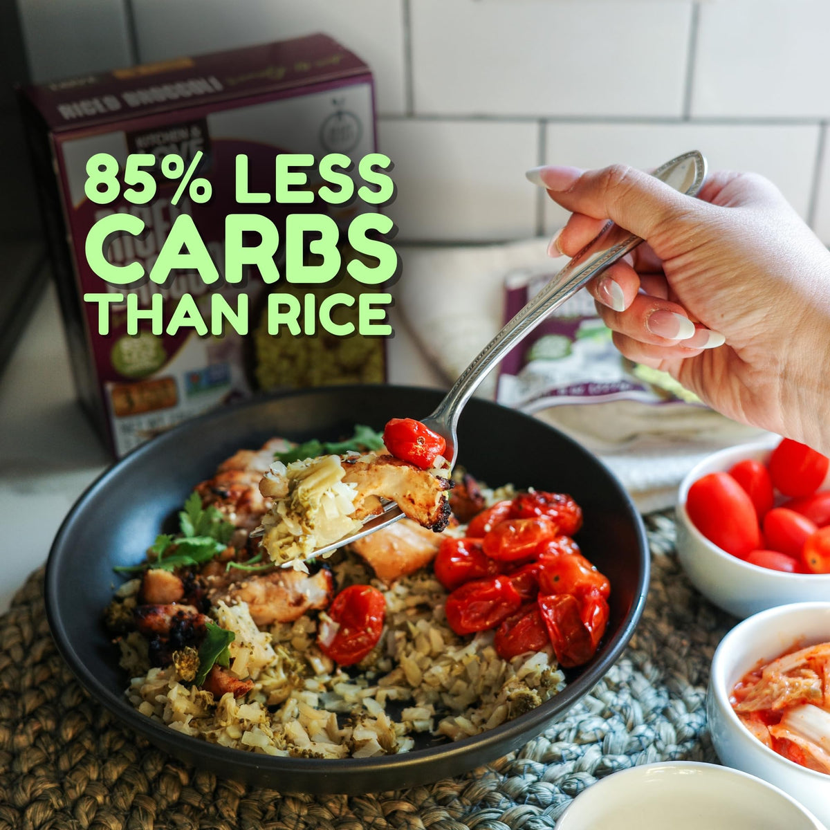 Kitchen & Love Riced Broccoli 8 oz (6 Pack) | Low Carb, Vegan, Ready-To-Eat