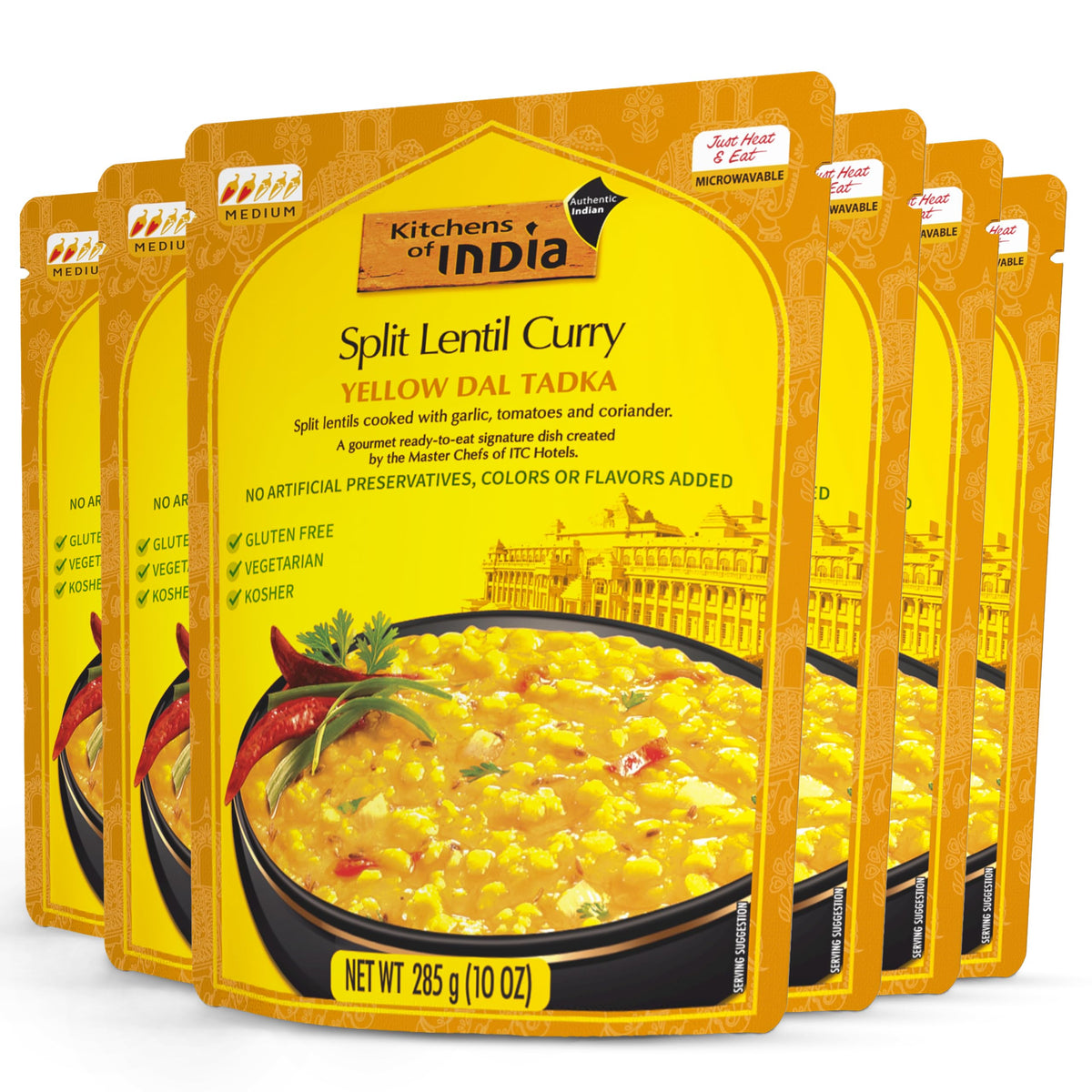 Kitchens Of India Ready To Eat Yellow Dal Tadka – 6 Pack, 10oz Boxes