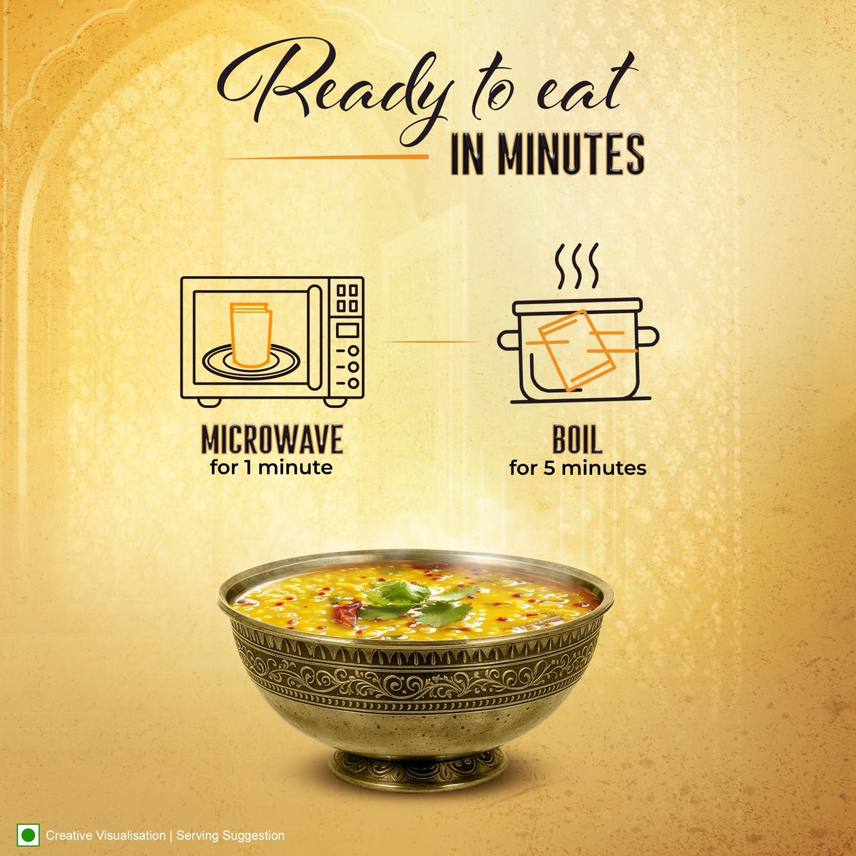 Kitchens Of India Ready To Eat Yellow Dal Tadka – 6 Pack, 10oz Boxes