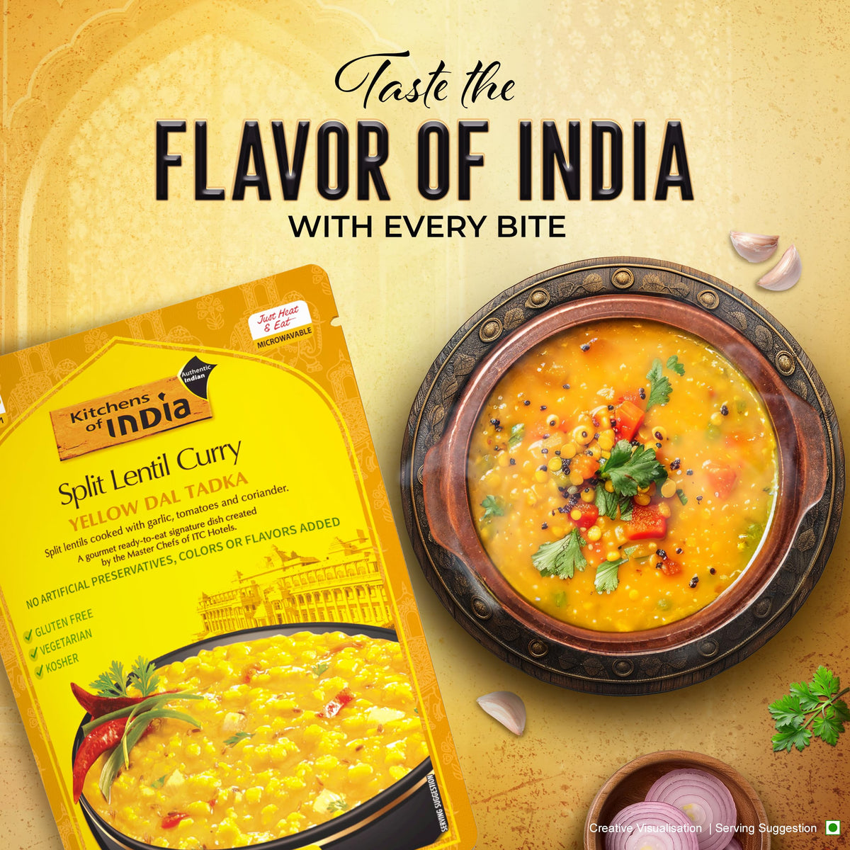 Kitchens Of India Ready To Eat Yellow Dal Tadka – 6 Pack, 10oz Boxes