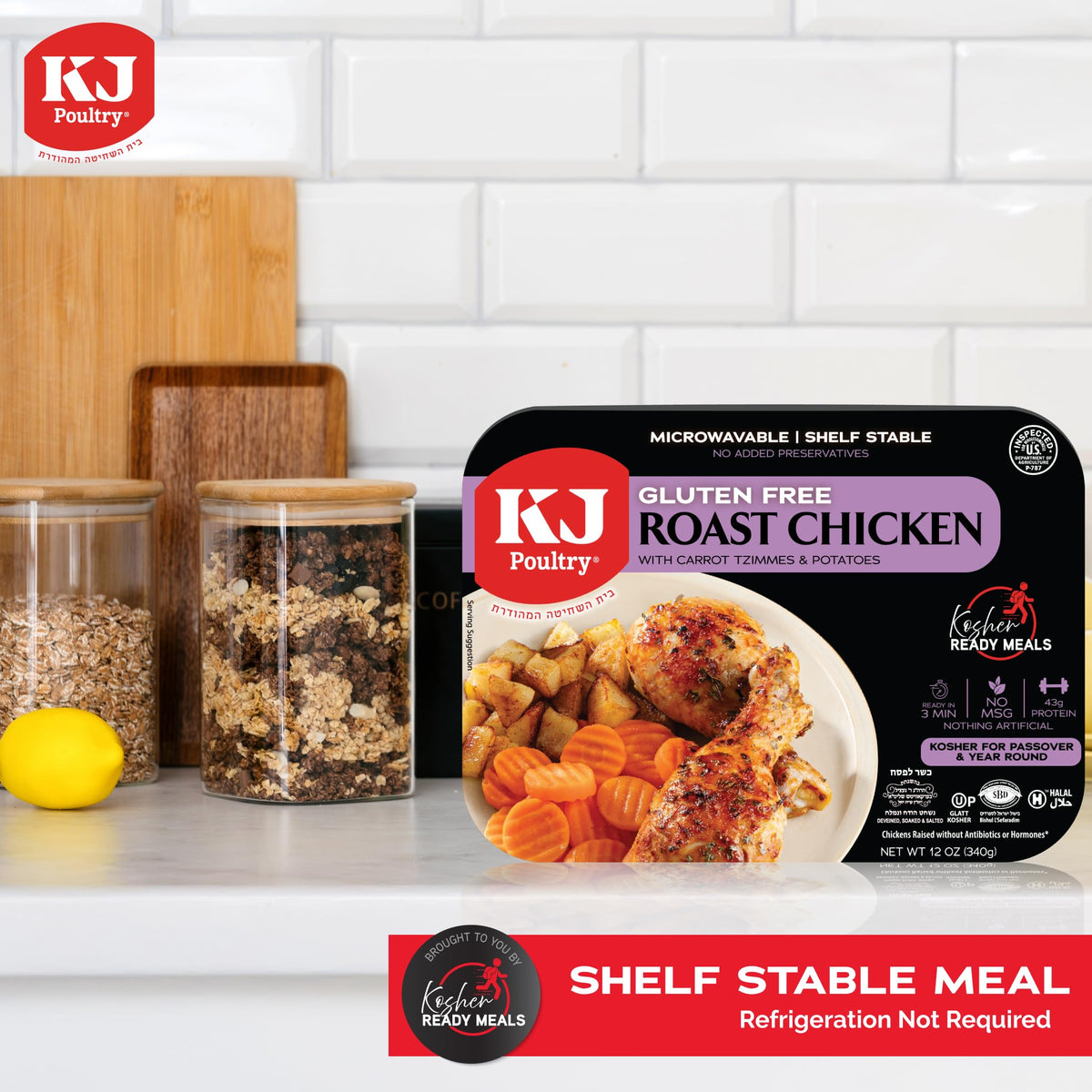 KJ Poultry Kosher for Passover Gluten Free Roast Chicken with Potatoes & Carrots – 6 Pack