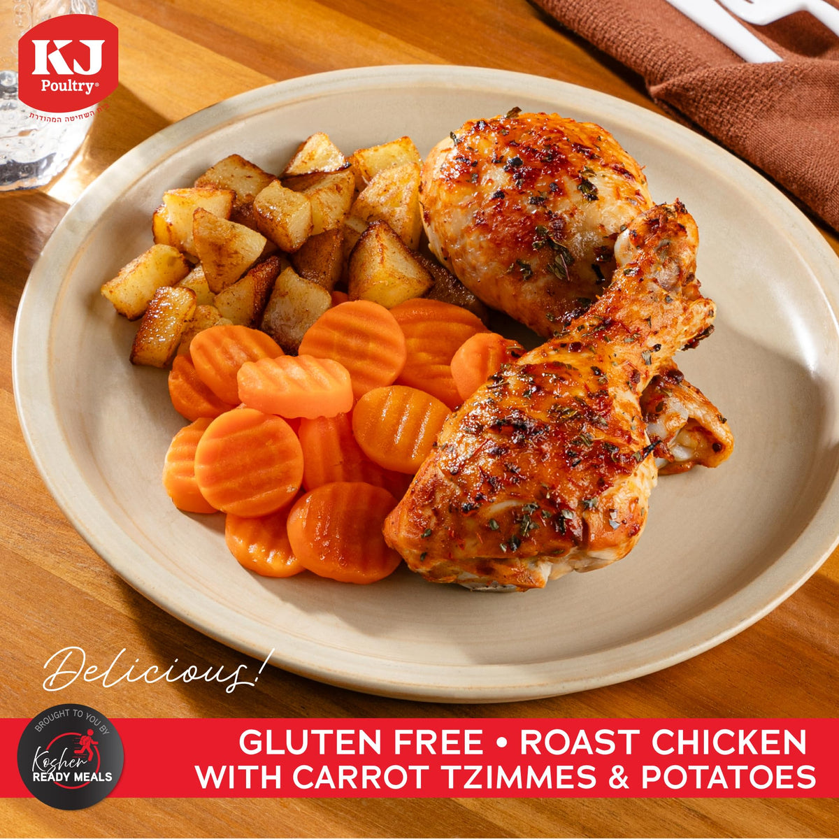 KJ Poultry Kosher for Passover Gluten Free Roast Chicken with Potatoes & Carrots – 6 Pack