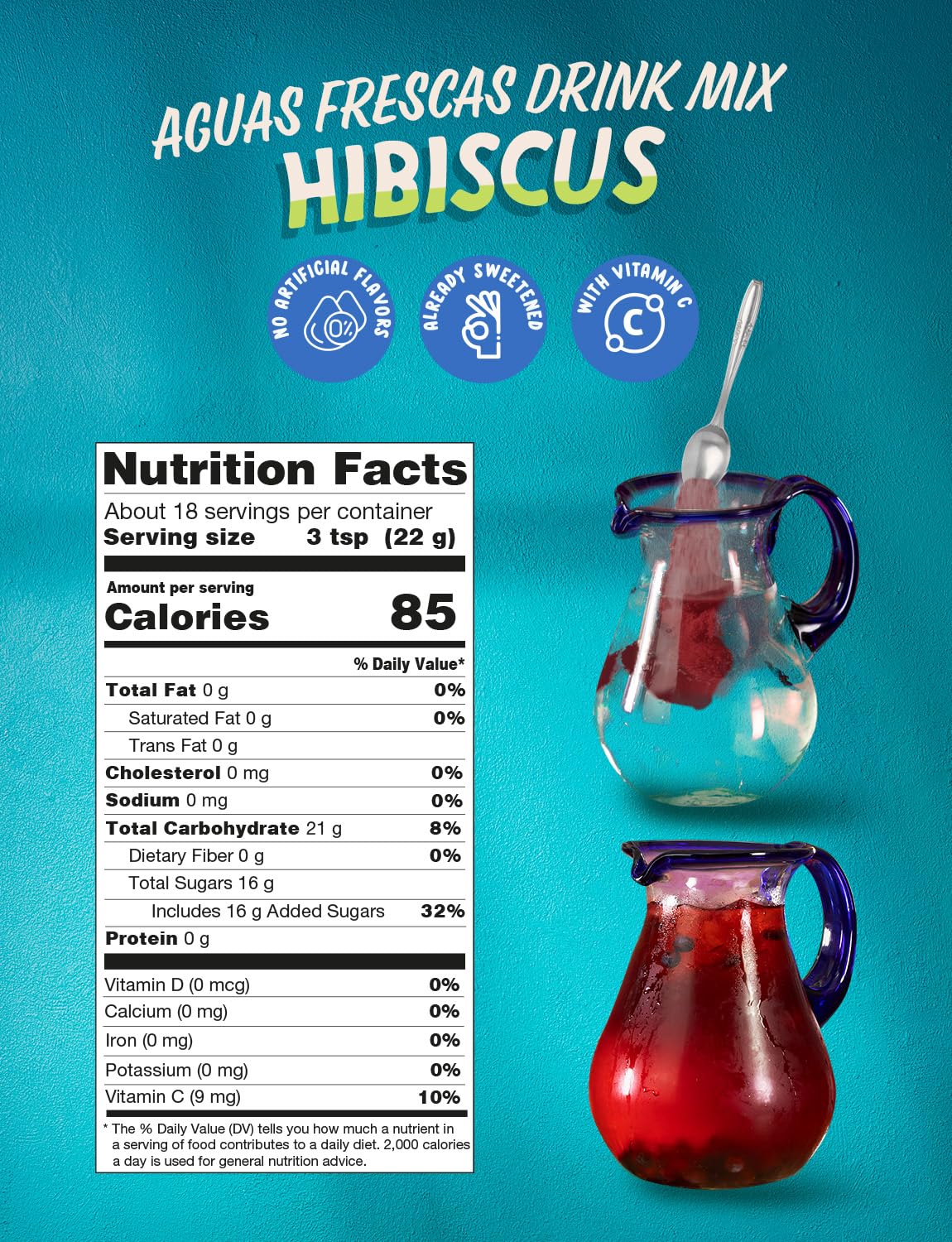 Klass Aguas Frescas Hibiscus Drink Mix Family Pack – Natural Flavors, Vitamin C, 28–36 Quarts
