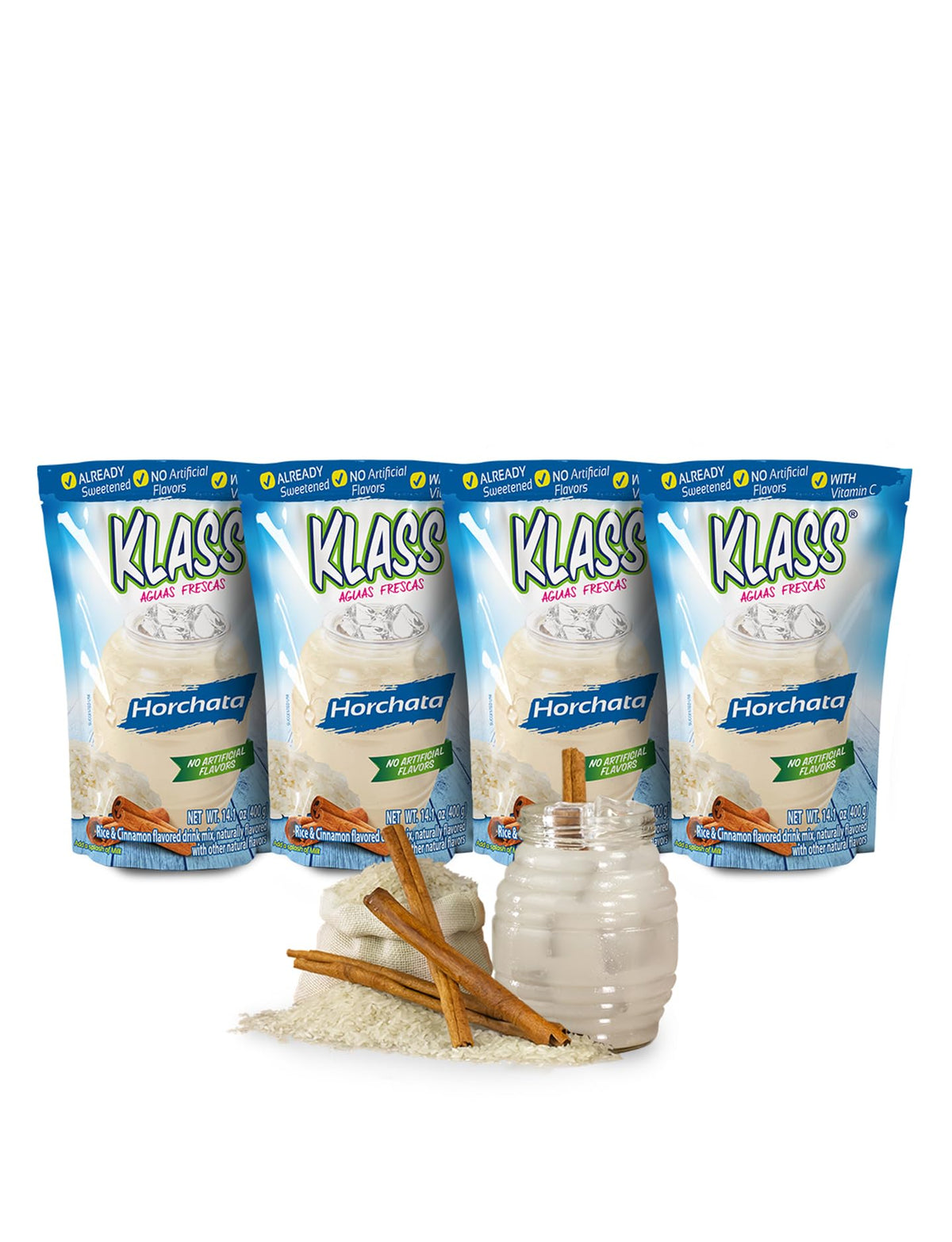 Klass Aguas Frescas Family Pack Horchata Drink Mix – Natural Flavors & Vitamin C