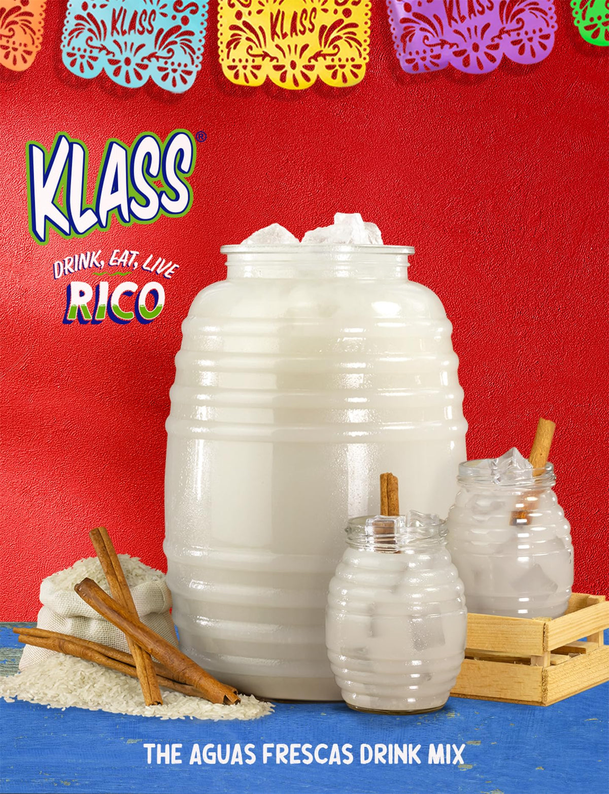 Klass Aguas Frescas Family Pack Horchata Drink Mix – Natural Flavors & Vitamin C