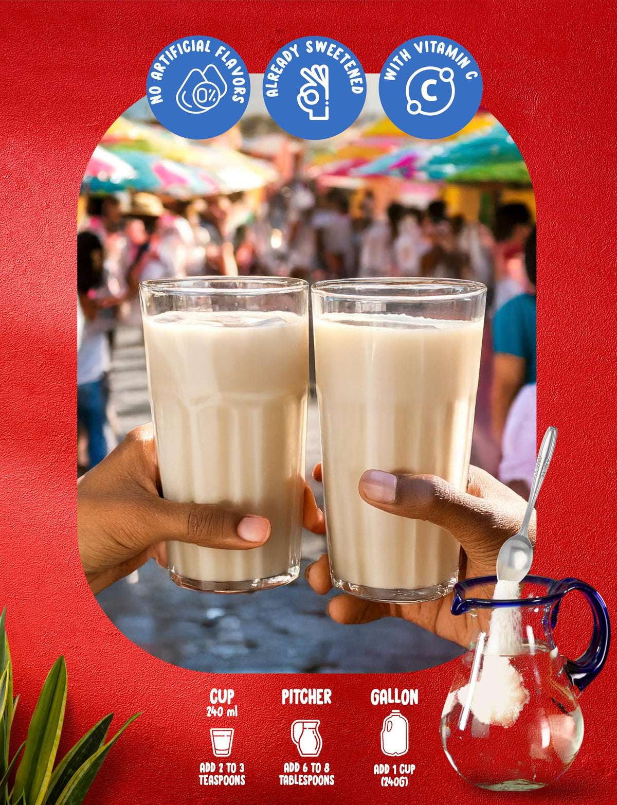 Klass Aguas Frescas Family Pack Horchata Drink Mix – Natural Flavors & Vitamin C