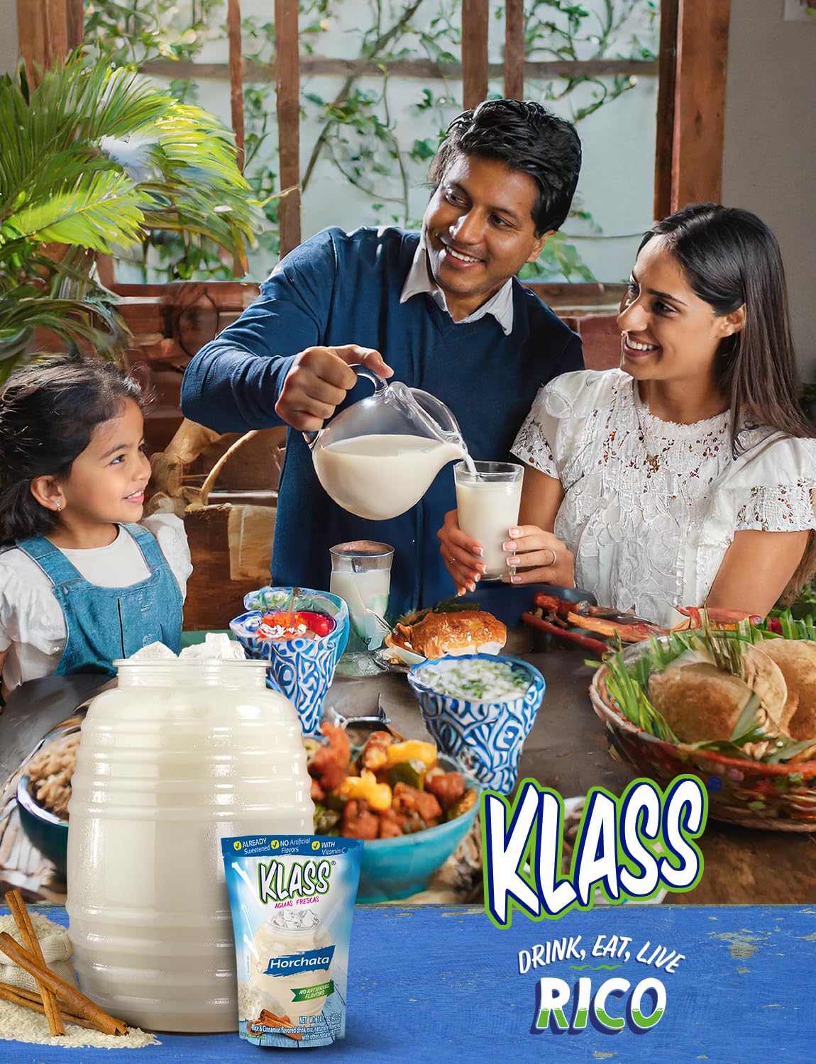 Klass Aguas Frescas Family Pack Horchata Drink Mix – Natural Flavors & Vitamin C
