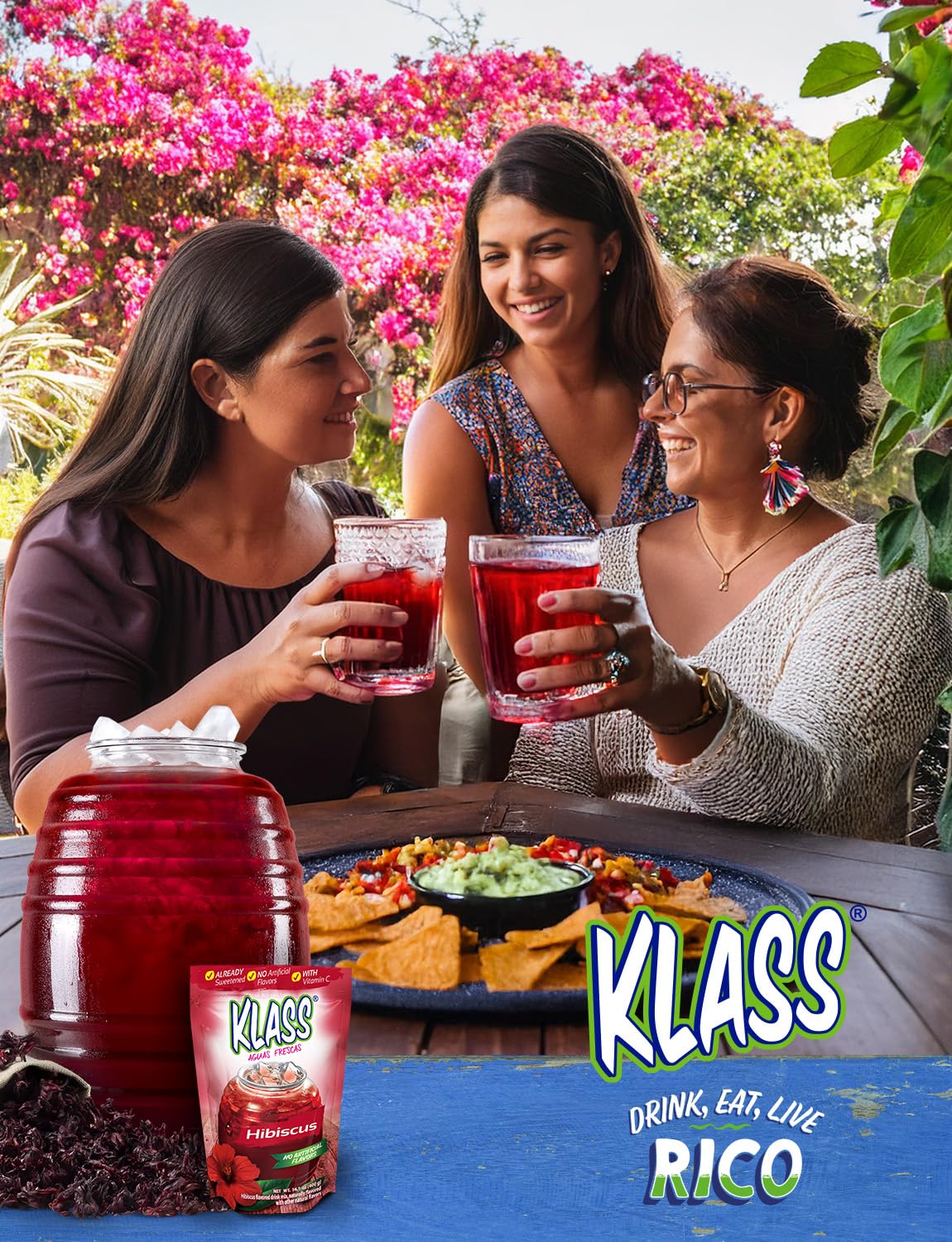 Klass Aguas Frescas Hibiscus Drink Mix Family Pack – Natural Flavors, Vitamin C, 28–36 Quarts