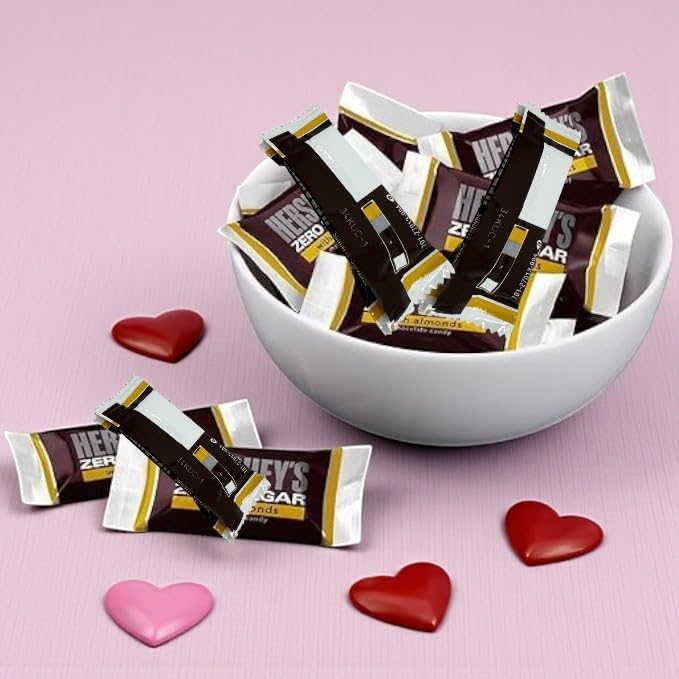 KLUB BULK Mini Sugar-Free Chocolate Almond Bars – 1.5 lb, Individually Wrapped Gourmet Zero Sugar Treats