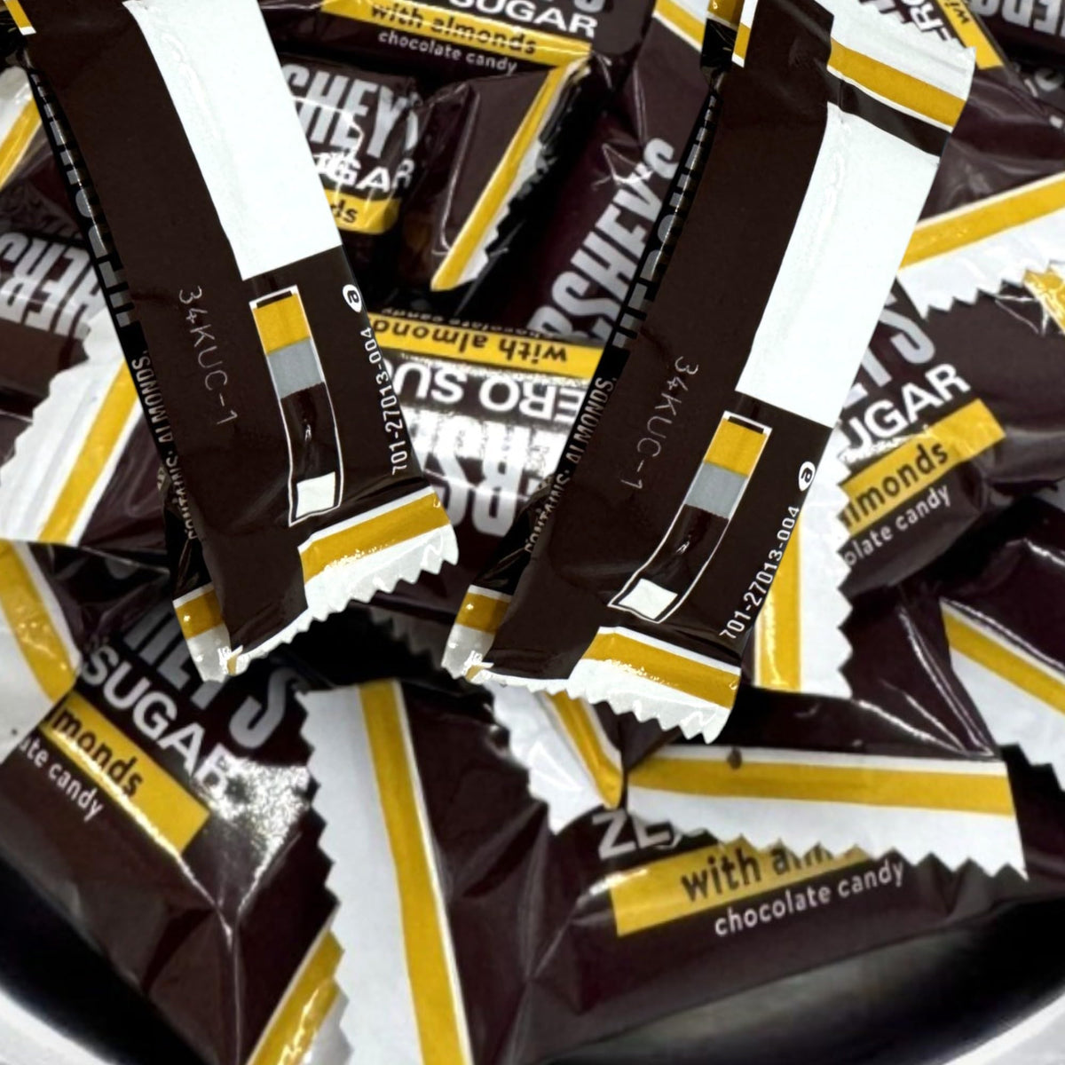 KLUB BULK Mini Sugar-Free Chocolate Almond Bars – 1.5 lb, Individually Wrapped Gourmet Zero Sugar Treats