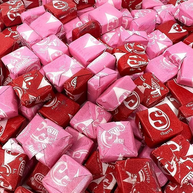 KLUB BULK Str Burst Pink & Red Mix Candy – 1.5 lb Bulk Assortment, Individually Wrapped Strawberry & Cherry Chews