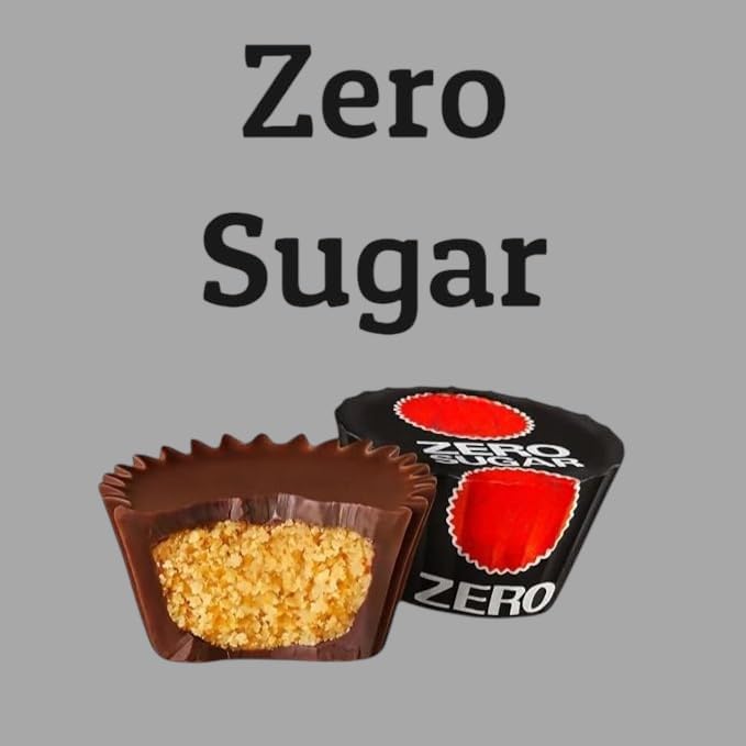 KLUB BULK Zero Sugar Dark Chocolate Miniature Peanut Butter Cups – 1.5 lb (Sugar-Free, Individually Wrapped)