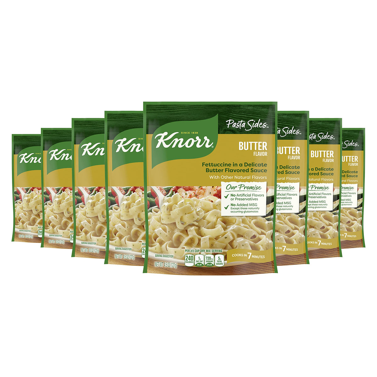 Knorr Pasta Sides Butter – Quick Fettuccine Side Dish, 4.5 oz (Pack of 8)