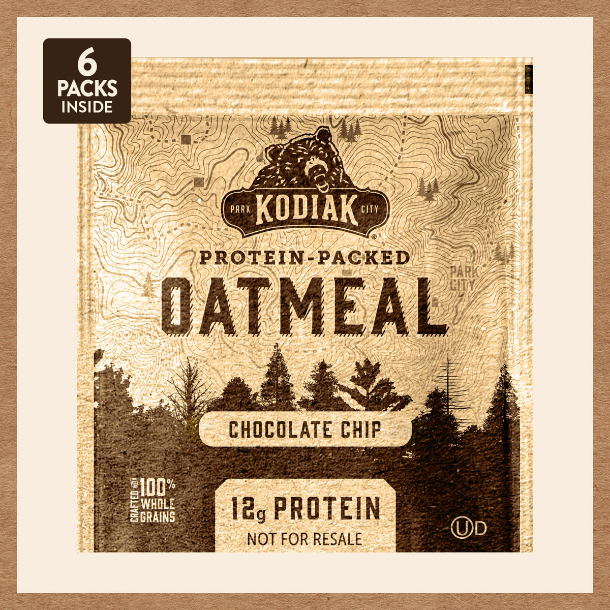 Kodiak Cakes Instant Oatmeal Packets – Chocolate Chip, 12g Protein, 100% Whole Grains (6 Boxes)
